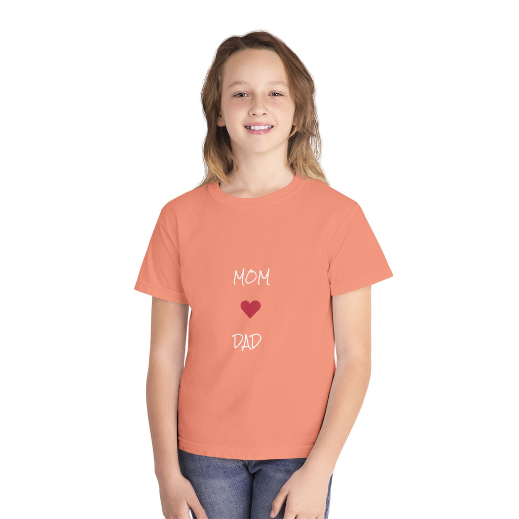 Mom & Dad Love Youth Tee, Kids Shirt, Family Gift, Cute Apparel, Birthday Present, Celebration Shirt