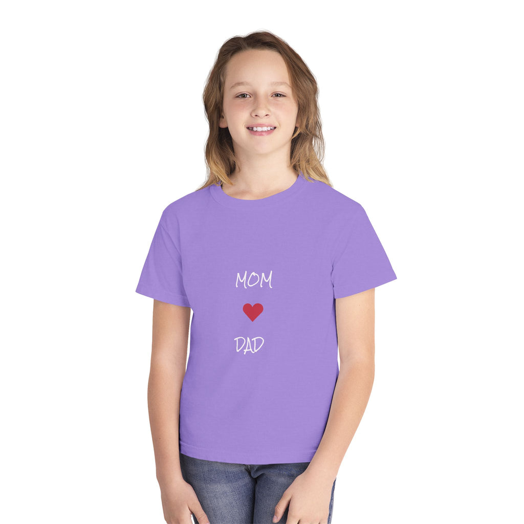Mom & Dad Love Youth Tee, Kids Shirt, Family Gift, Cute Apparel, Birthday Present, Celebration Shirt