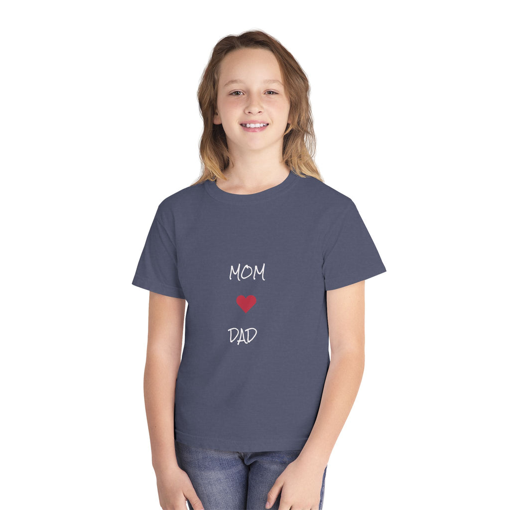Mom & Dad Love Youth Tee, Kids Shirt, Family Gift, Cute Apparel, Birthday Present, Celebration Shirt