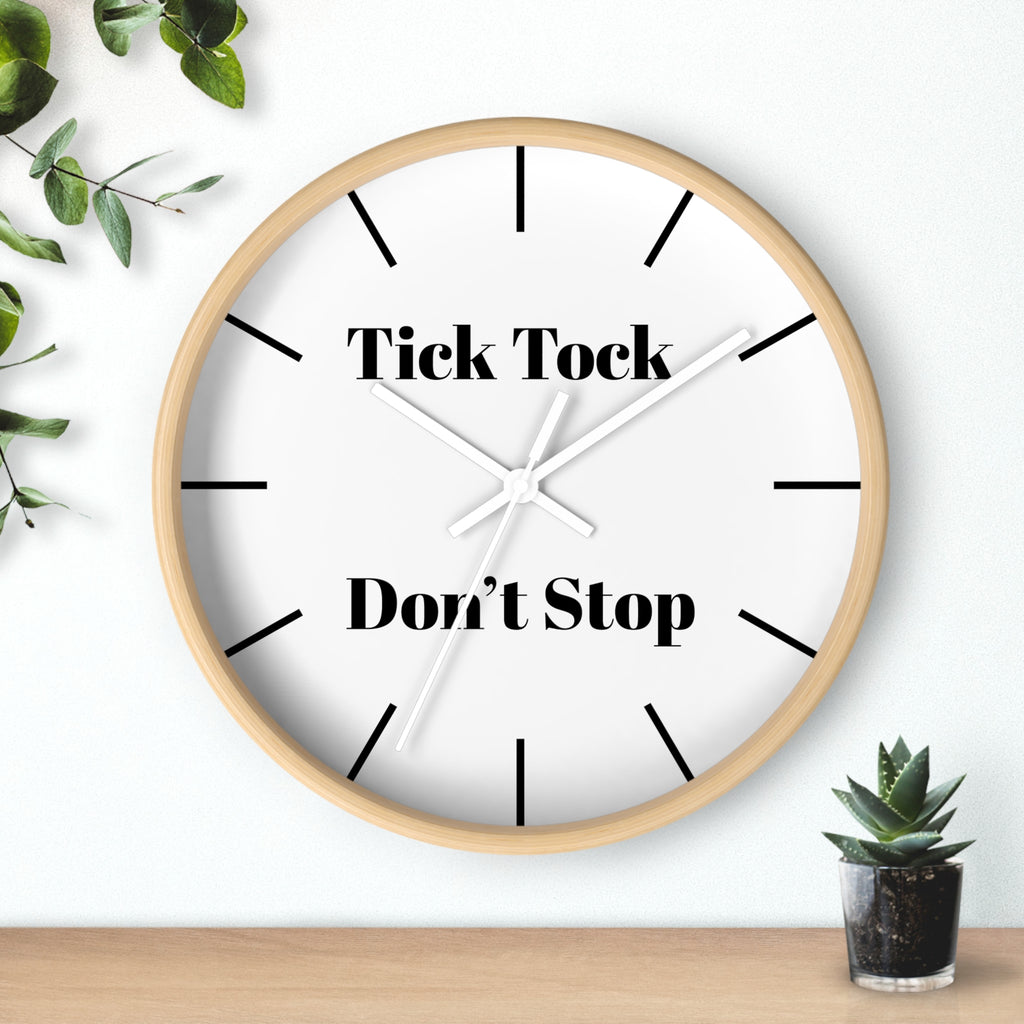 Motivational Wall Clock | Tick Tock Don't Stop | Home Decor, Gift for Her, Modern Wall Art, Office Decor, Inspirational Gift