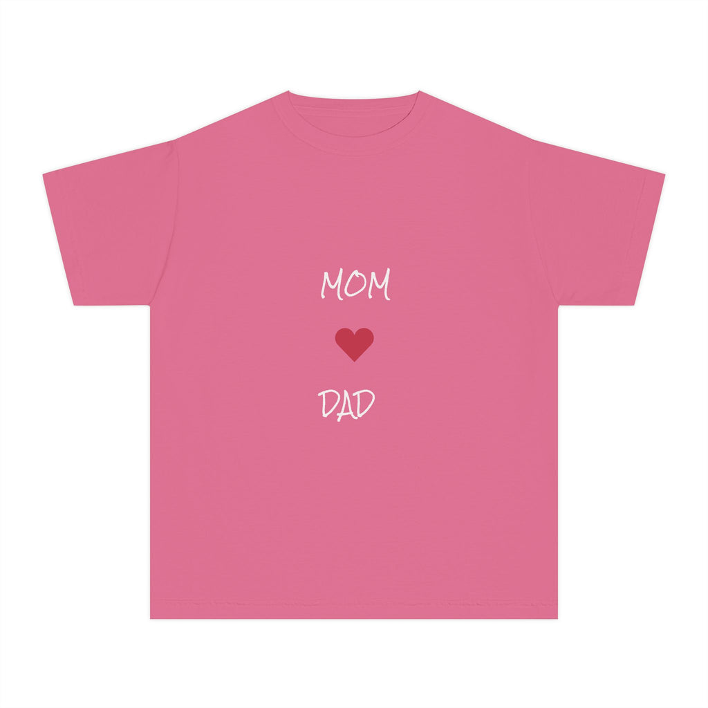 Mom & Dad Love Youth Tee, Kids Shirt, Family Gift, Cute Apparel, Birthday Present, Celebration Shirt