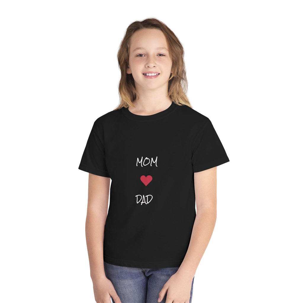 Mom & Dad Love Youth Tee, Kids Shirt, Family Gift, Cute Apparel, Birthday Present, Celebration Shirt