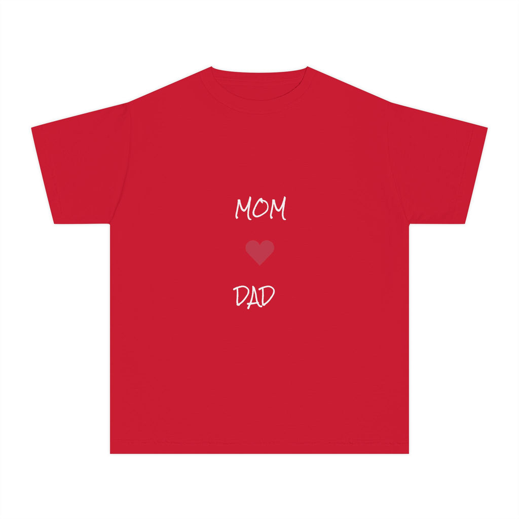 Mom & Dad Love Youth Tee, Kids Shirt, Family Gift, Cute Apparel, Birthday Present, Celebration Shirt