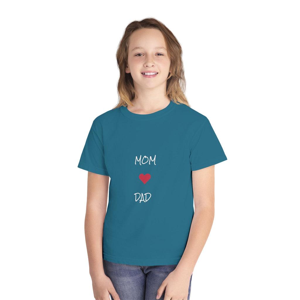 Mom & Dad Love Youth Tee, Kids Shirt, Family Gift, Cute Apparel, Birthday Present, Celebration Shirt