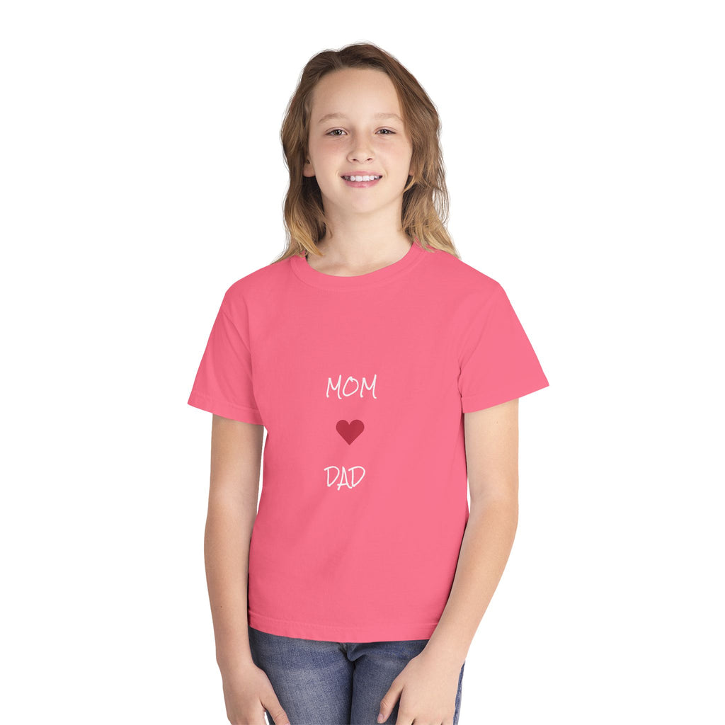 Mom & Dad Love Youth Tee, Kids Shirt, Family Gift, Cute Apparel, Birthday Present, Celebration Shirt