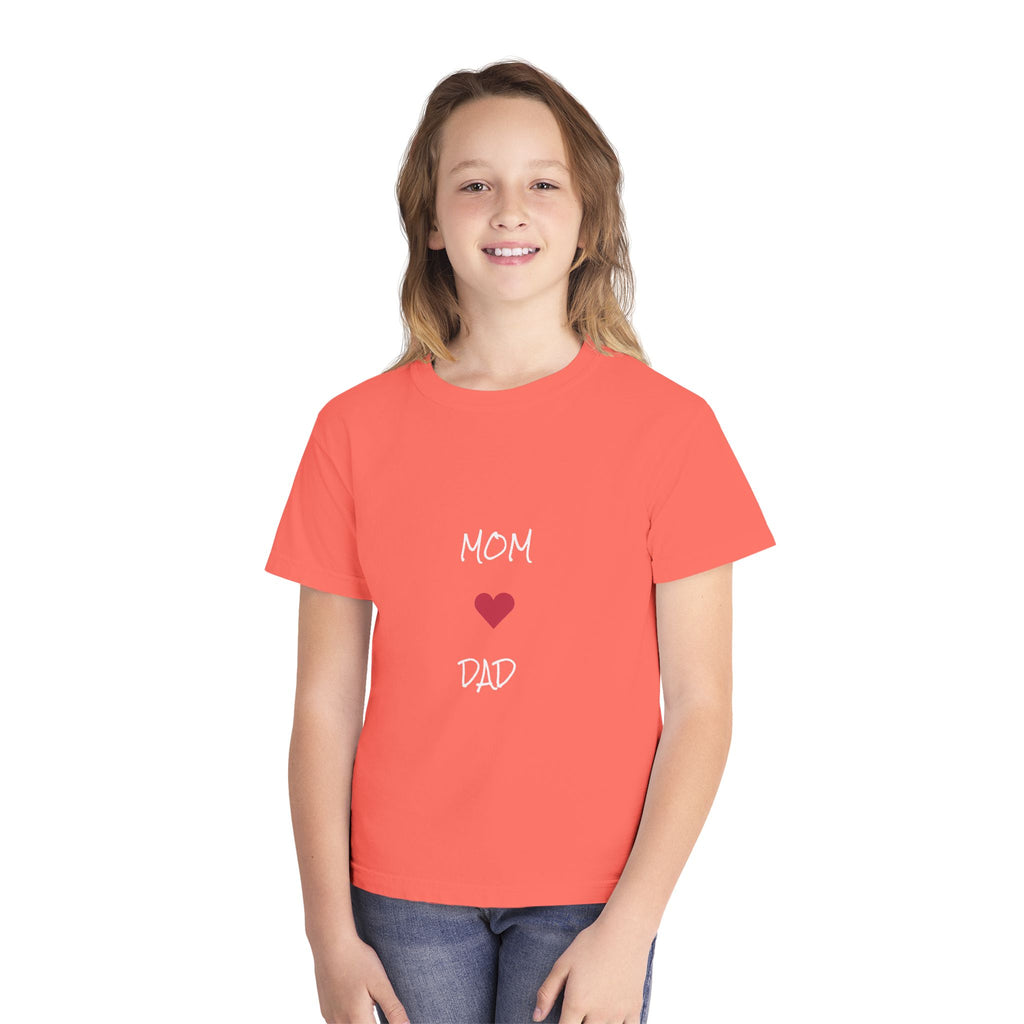 Mom & Dad Love Youth Tee, Kids Shirt, Family Gift, Cute Apparel, Birthday Present, Celebration Shirt