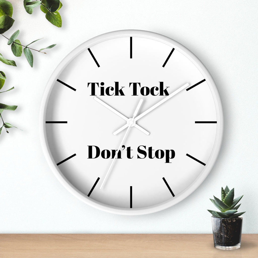Motivational Wall Clock | Tick Tock Don't Stop | Home Decor, Gift for Her, Modern Wall Art, Office Decor, Inspirational Gift