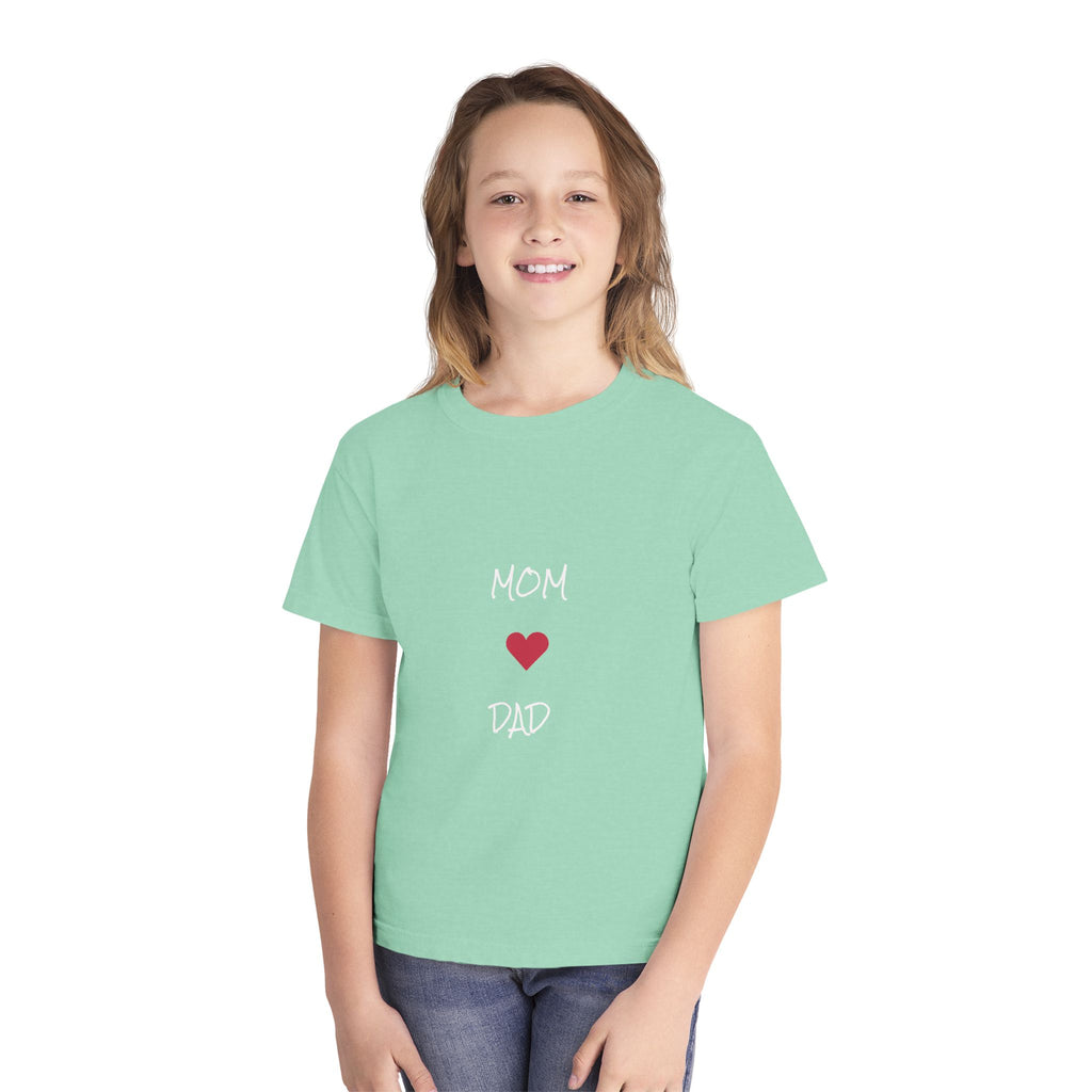 Mom & Dad Love Youth Tee, Kids Shirt, Family Gift, Cute Apparel, Birthday Present, Celebration Shirt