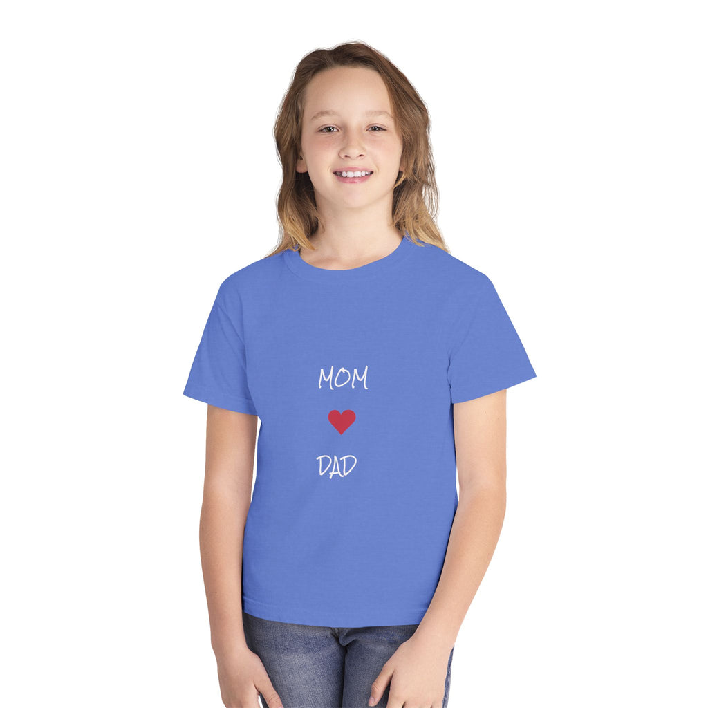 Mom & Dad Love Youth Tee, Kids Shirt, Family Gift, Cute Apparel, Birthday Present, Celebration Shirt