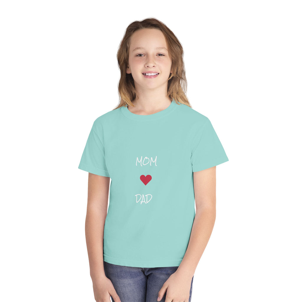 Mom & Dad Love Youth Tee, Kids Shirt, Family Gift, Cute Apparel, Birthday Present, Celebration Shirt